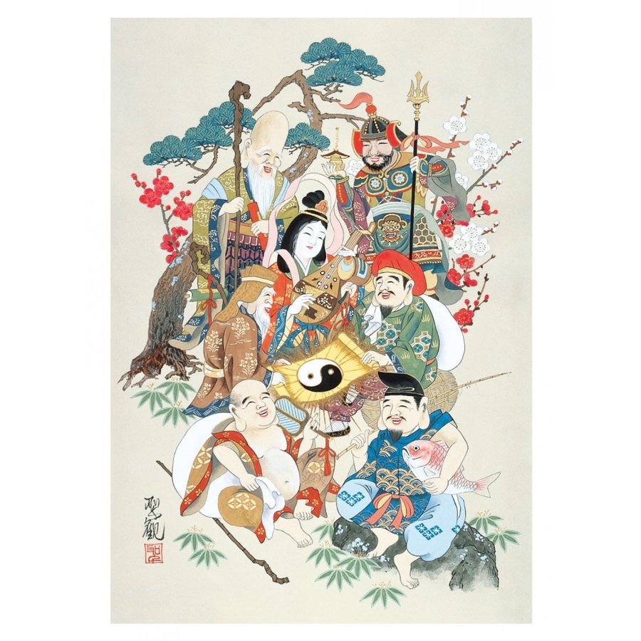 七福神 開運絵画 縁起物 特製ポストカード 3枚セット 絵葉書 年賀状