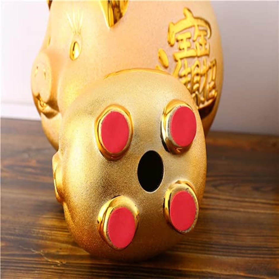 豚の貯金箱 ゴールド ブタ pig 風水 財運 金運 商売繁盛 置物( 大