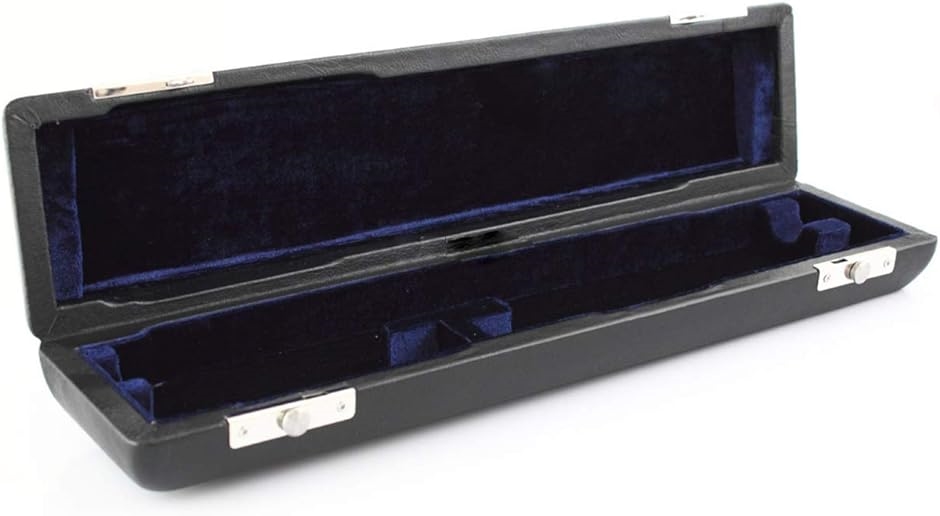 フルート ハードケース 黒 レザータイプ 木管楽器 収納( 16穴用