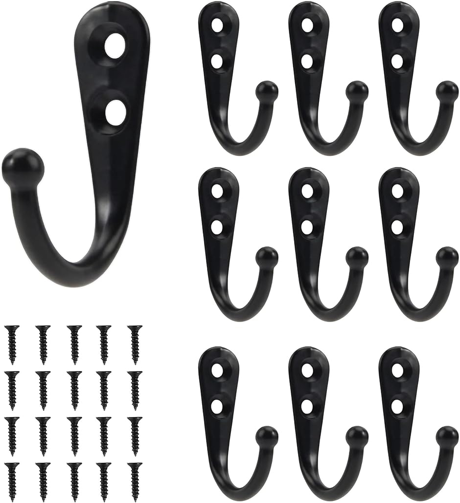 壁掛けフック ウォールフック 金具 アンティーク 耐荷重 10kg ネジ