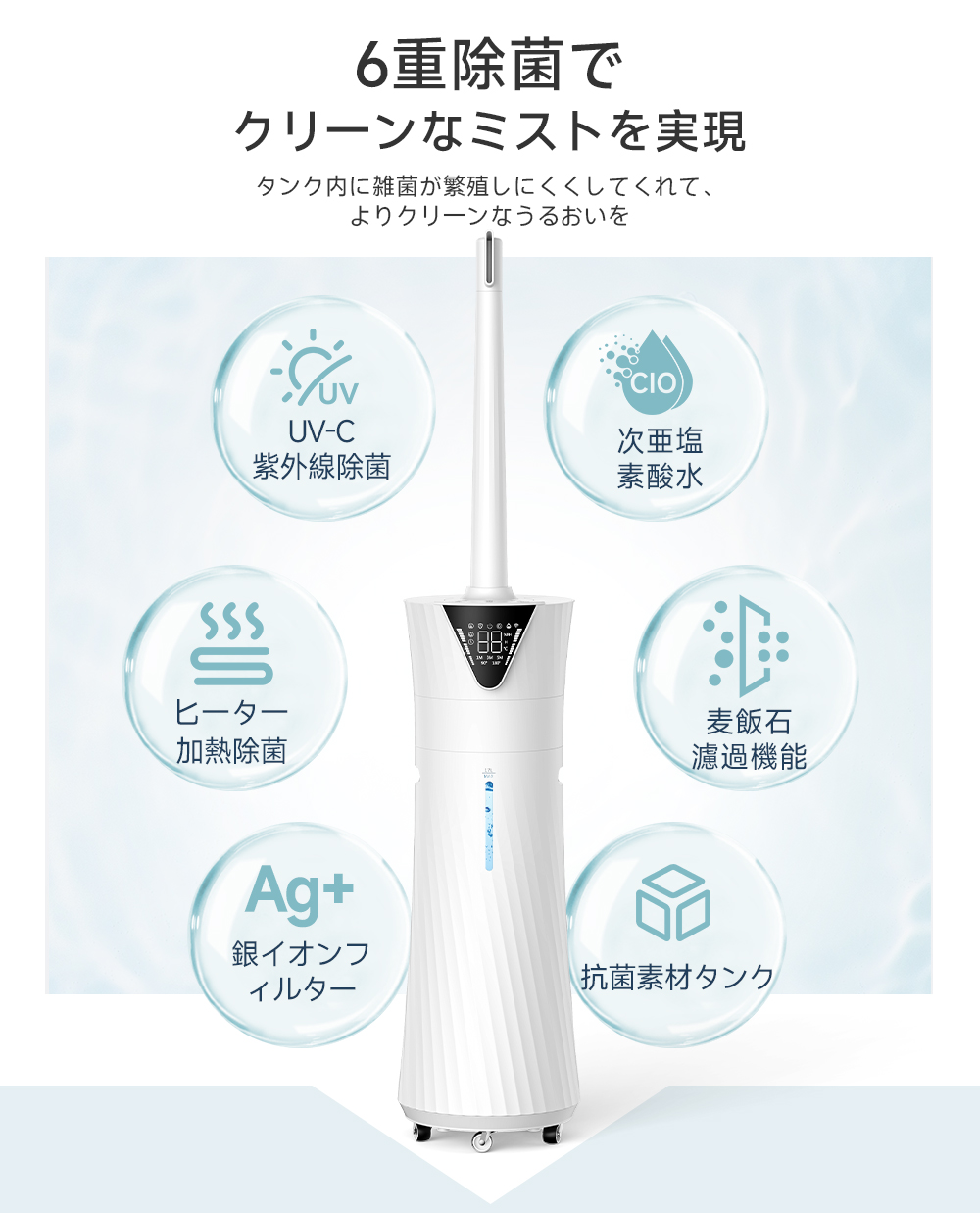 HAGOOGI 【50％OFFクーポン配布中】HAGOOGI 加湿器 大容量 17L 上から