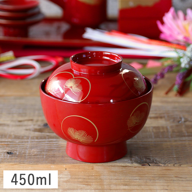 漆器 時代 黄漆 内朱塗 漆器 吸物 懐石椀 煮物椀 10 客 松