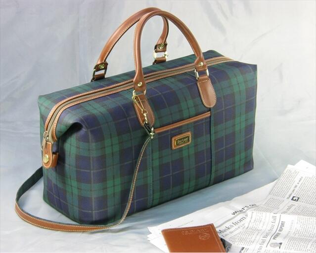 国産ボストンバッグ チェック柄耳折れボストン 旅行 トラベル 2泊3日