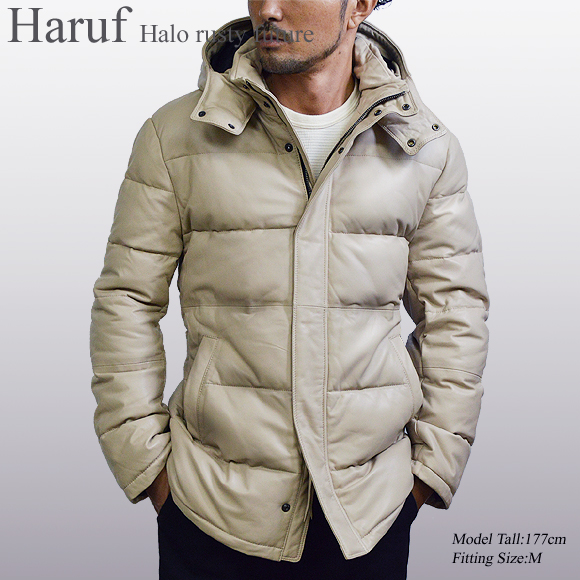Haruf（ハルフ） ダウンジャケット ダウンコート メンズ 本革 フード