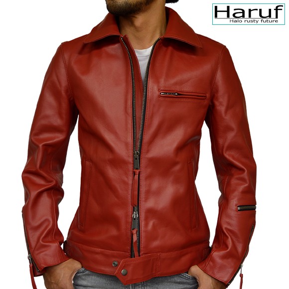 Haruf（ハルフ） シングルライダースジャケット メンズ 本革 レザー