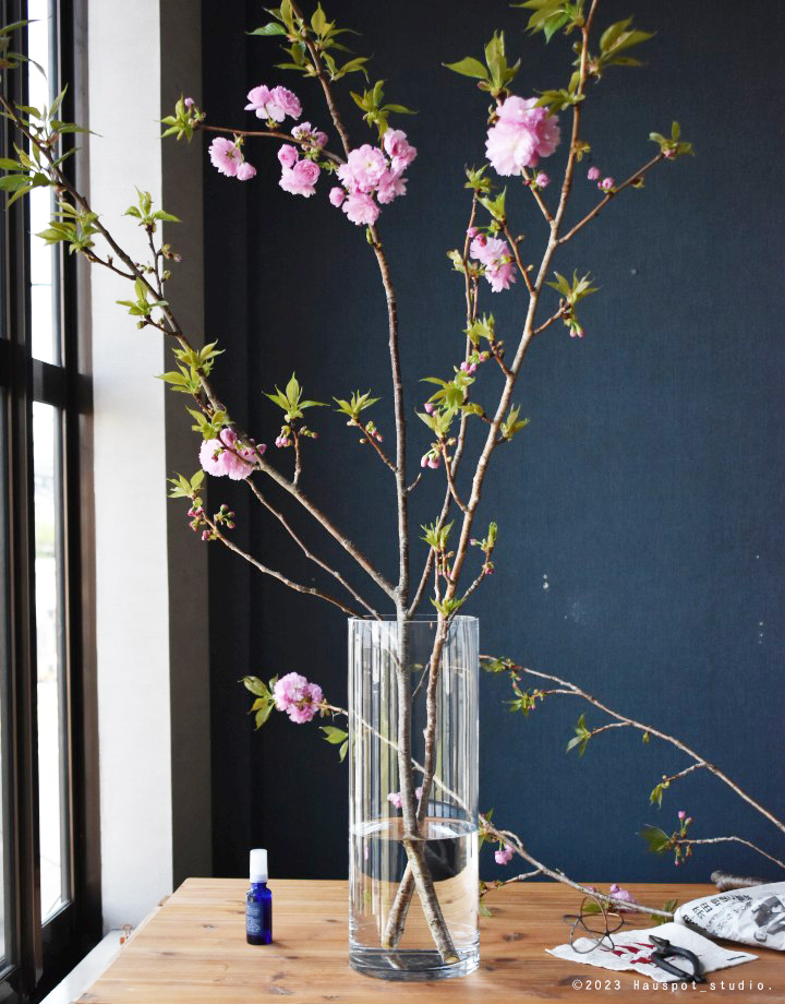 ガラスベース 枝物 円柱 丸型シリンダーベース model 1540サイズ：直径