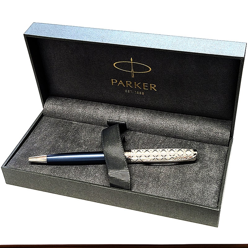 ソネット ボールペン パーカー 美しい プレミアム メタル&ブルー