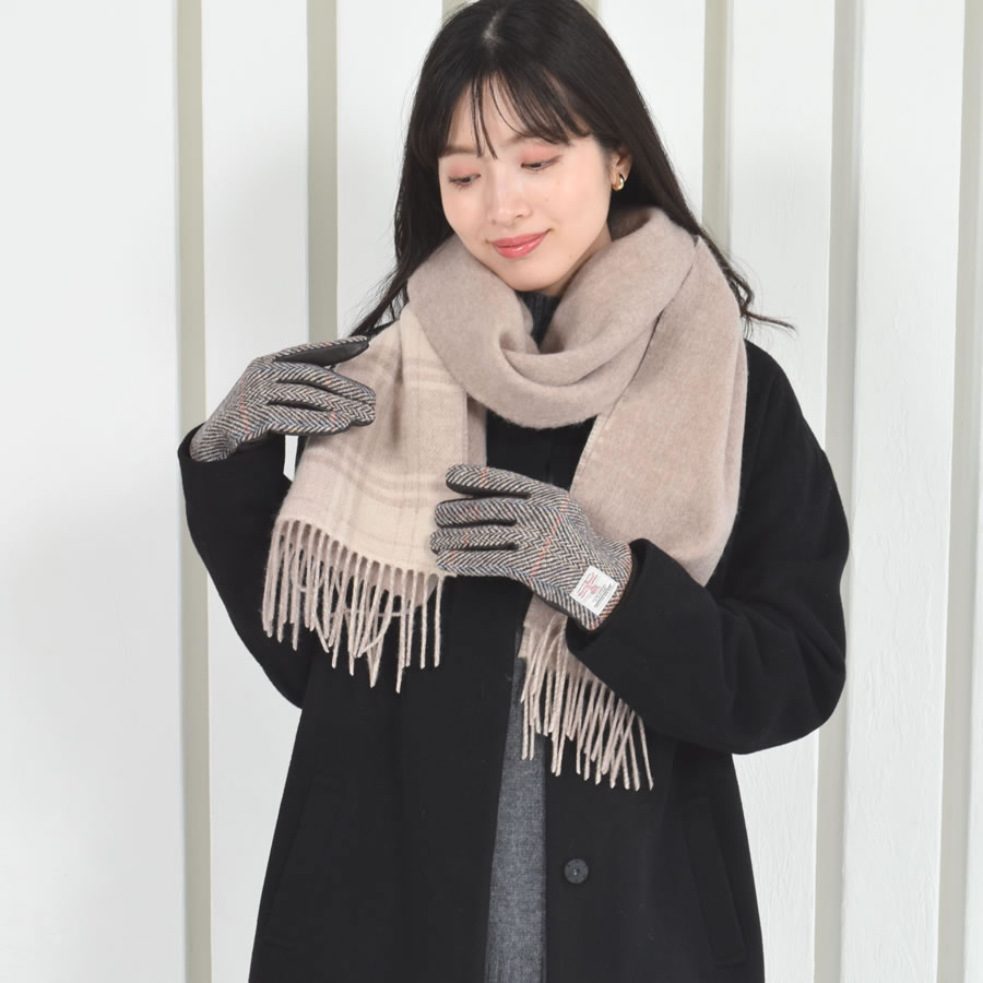 Merfirge マフラー レディース ギフトセット カシミヤ混 リバーシブル