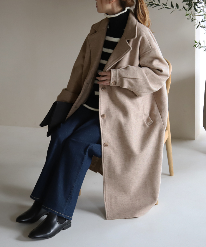 HUG.U（ハグユー） チェスターコート レディース アウター コート 黒