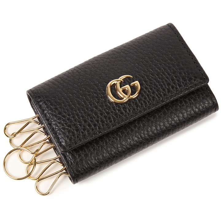 極美品】 GUCCI スマートキーケース プチマーモント GGロゴ ブラック