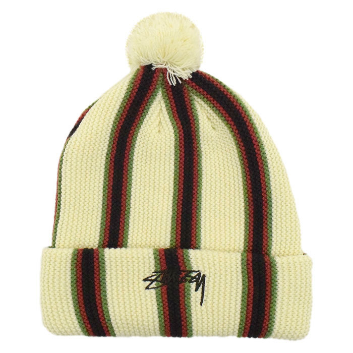 STUSSY（ステューシー） ニット帽 STUSSY Striped Pom ( stussy beanie