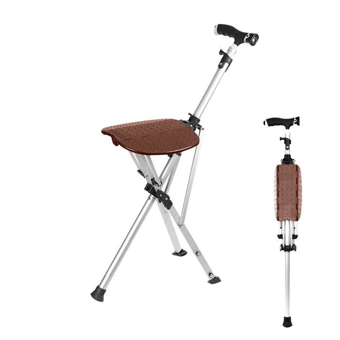 ステッキチェア 椅子になる杖 折りたたみ 軽量 座れる アルミ製 三脚