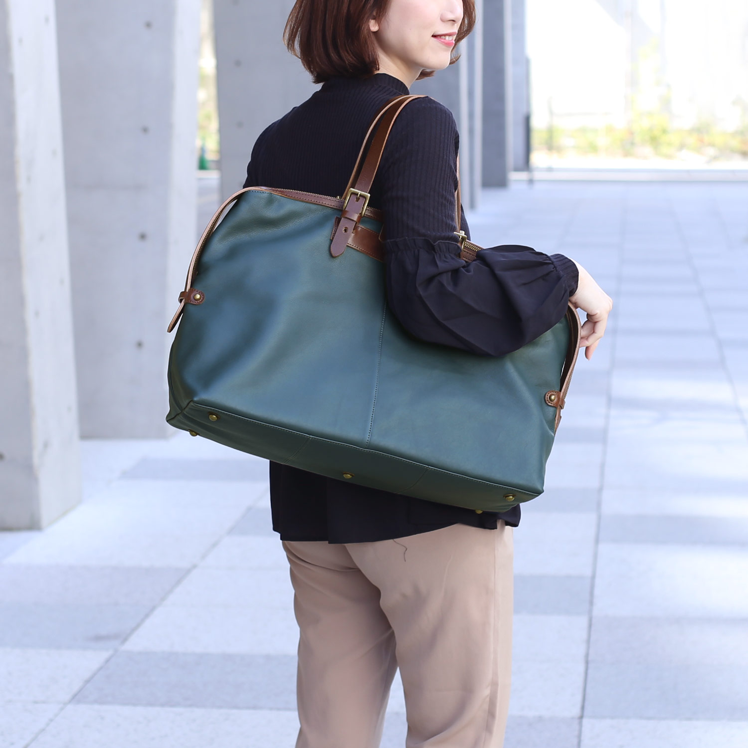 HALEINE（アレンヌ） [5%offクーポン]ボストンバッグ 旅行 牛革 ヌメ革