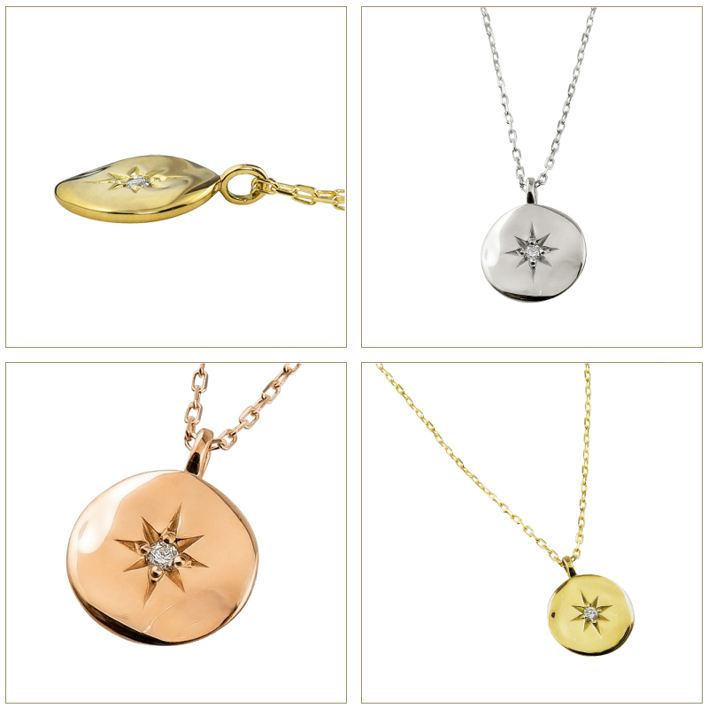 Jewelry i（ジュエリーアイ） ネックレス 18金 太陽 モチーフ 一粒