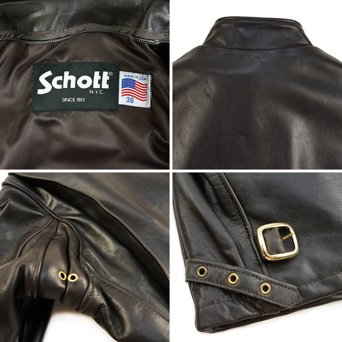 Schott N.Y.C（ショット） SCHOTT 141 シングルライダース ブラウン