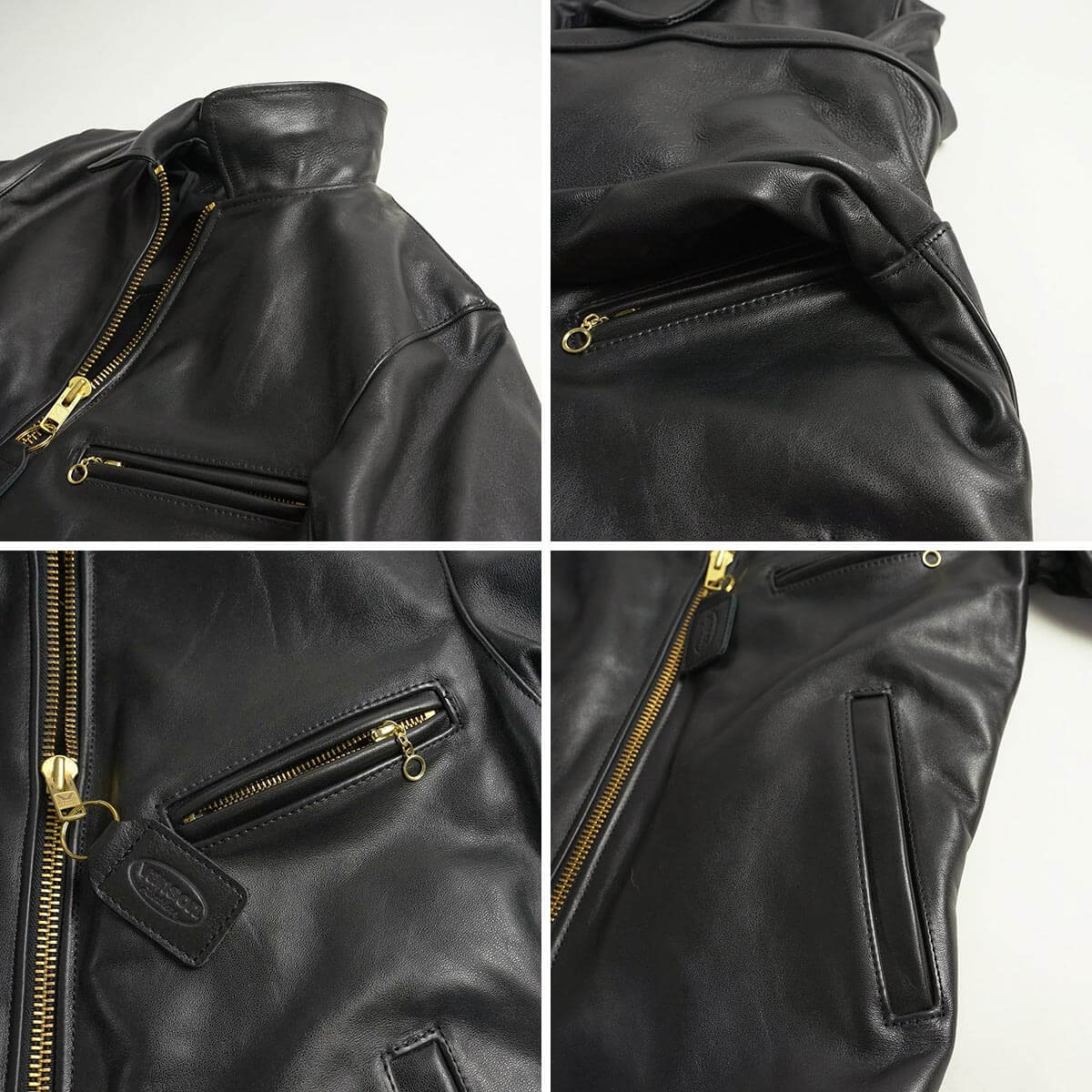 SIZE46 VANSON ENF ライダースジャケット ブラック 大きいサイズ