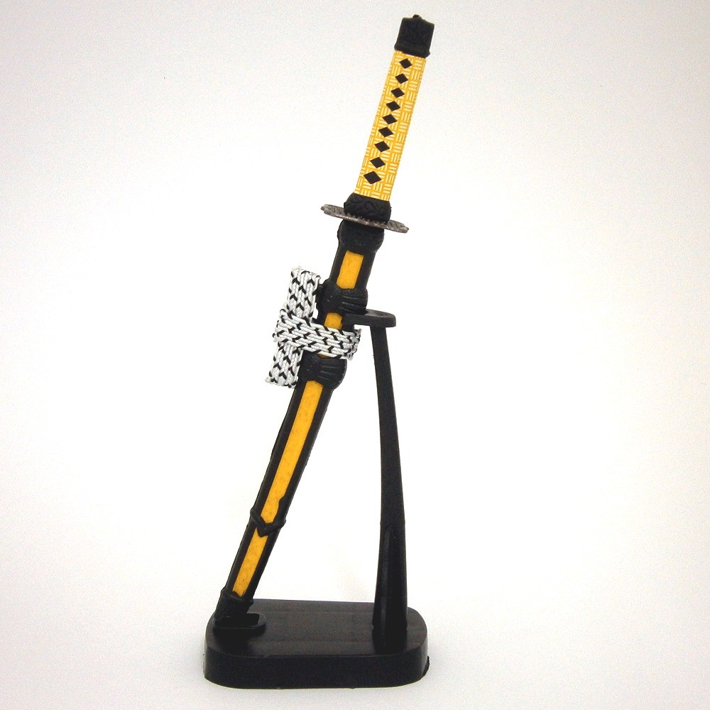 レターオープナー 忍者刀 (刀スタンド付)ペーパーナイフ 黄 メール便