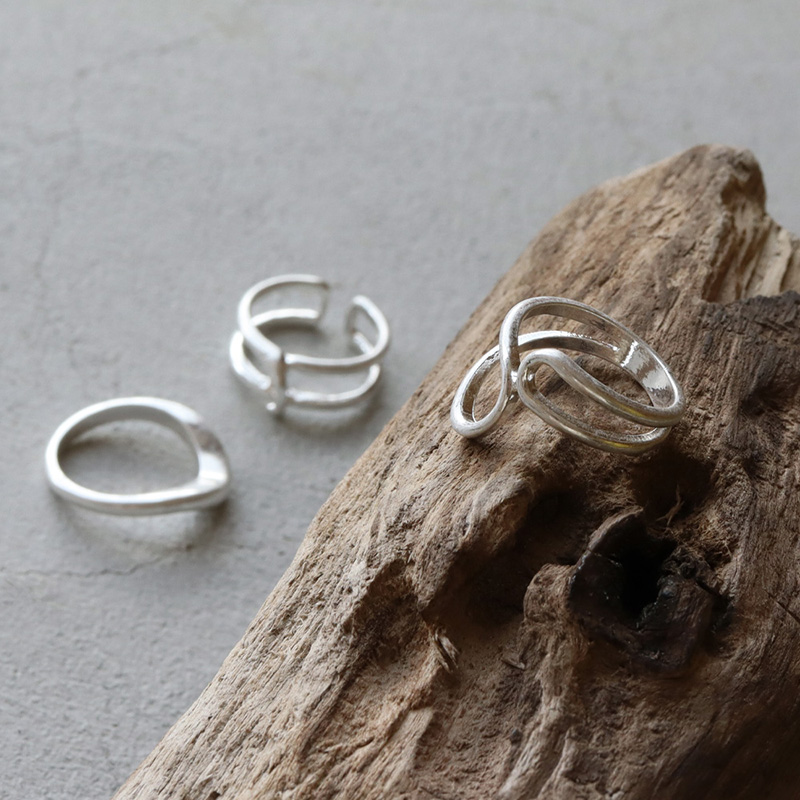 Jewel VOX 指輪 リング レディース 3点 リングセット メタル 大ぶり ご