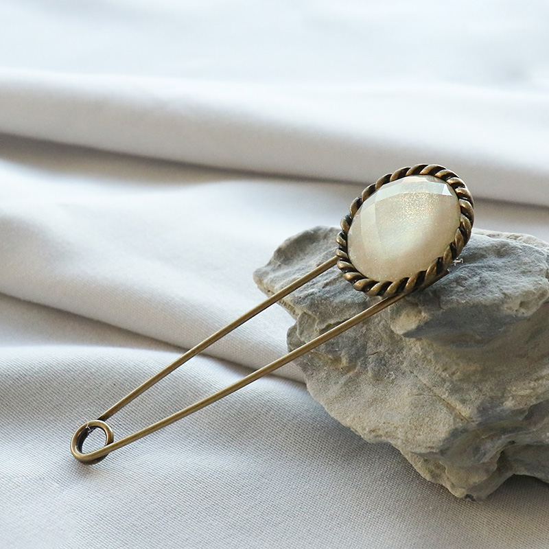 Jewel VOX ブローチ ビジュー付きアンティーク風キルトピン 安全ピン