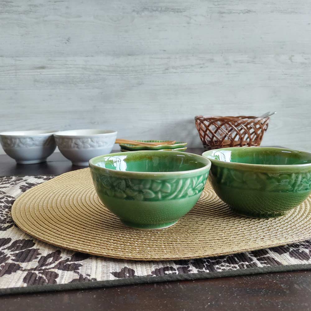 ジェンガラケラミック ライスボウル 茶碗 2個1セット 陶器 2色