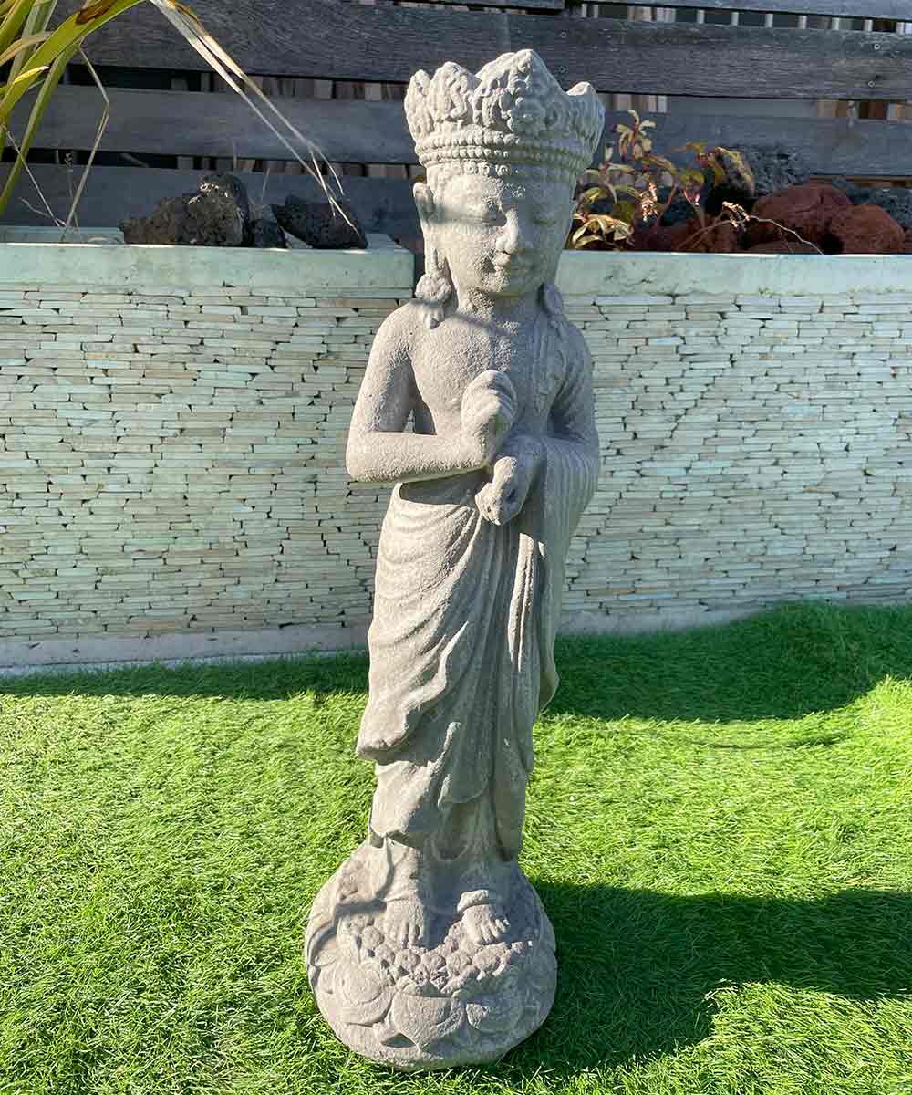 石像 ガーデンオーナメント H65cm グレー 灰色 バリ石像 樹脂セメント