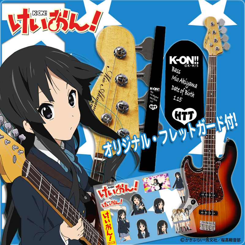 9530】 左利き用 K-ON! 秋山澪 モデル エレキベース レフティ 杢目