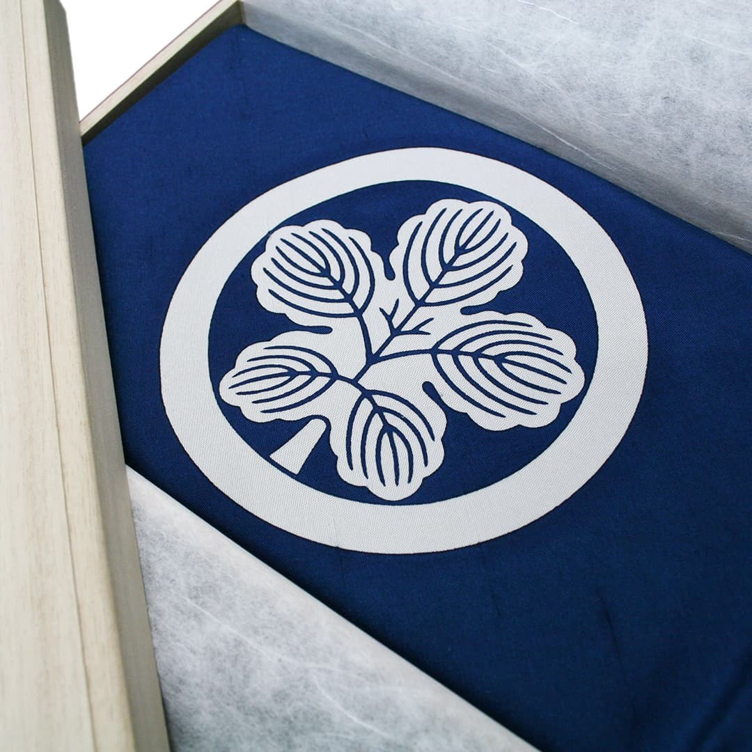 家紋入り 祝儀盆 3点 セット 日本製 掛袱紗6号 / 白山紬二巾 切手盆8号