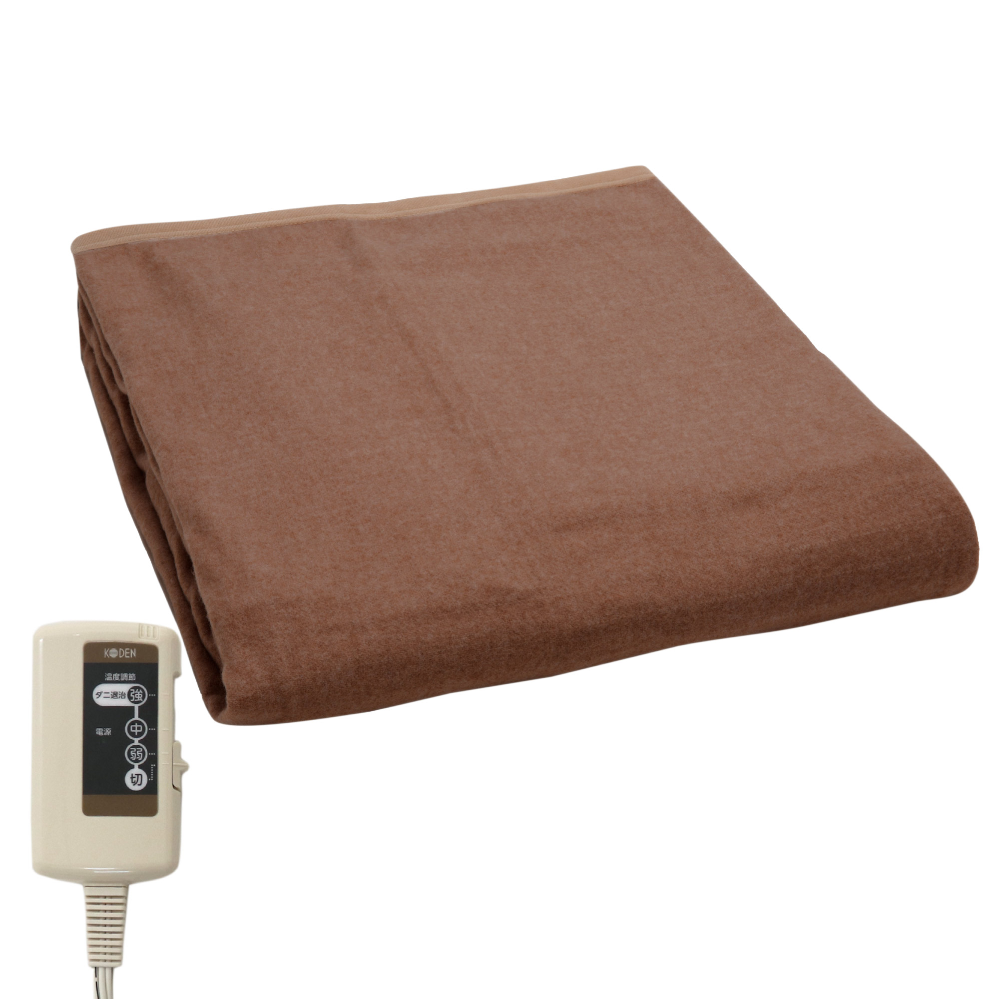 広電（KODEN） 電気毛布 掛け敷き 188×130cm ブラウン ベージュ 電気