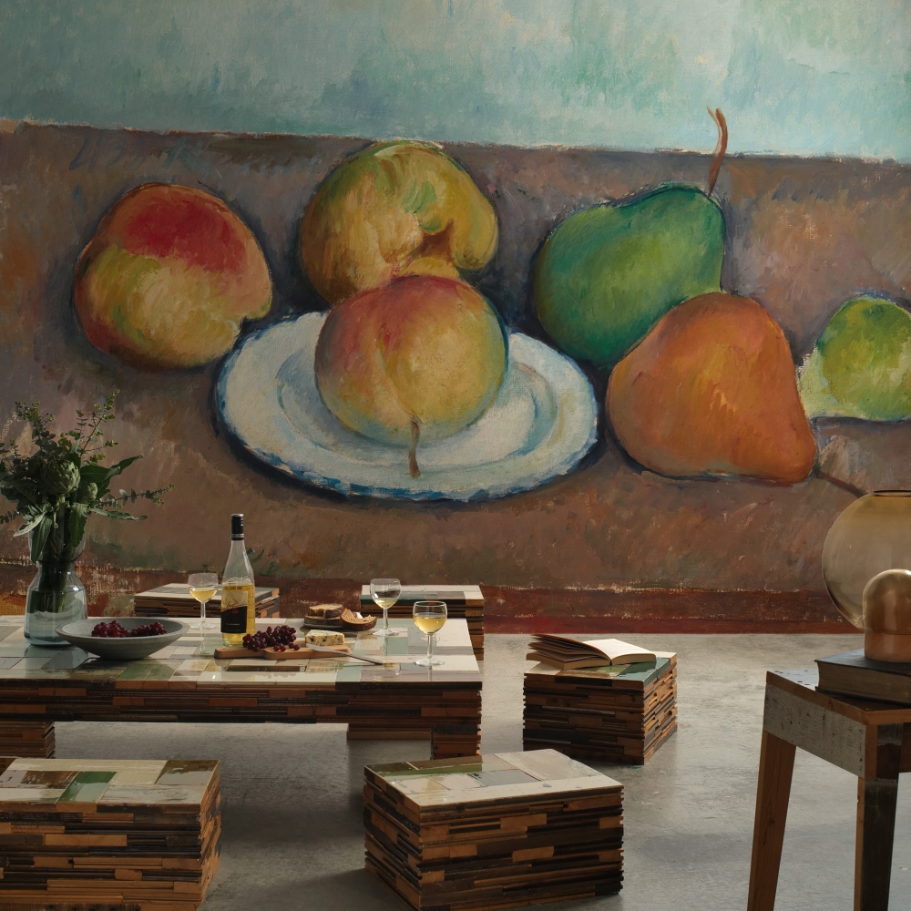 壁紙屋本舗 セザンヌ リンゴと洋ナシ 壁紙 アート 大きい 特大