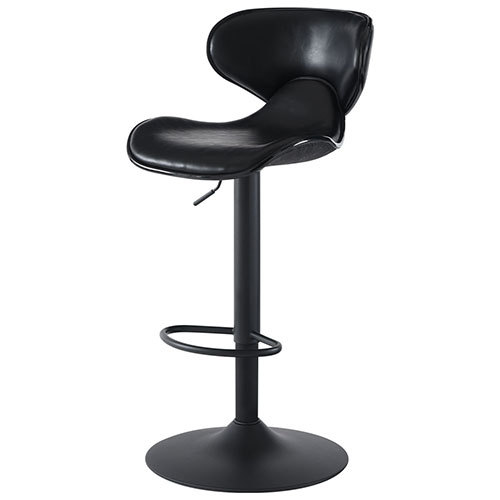 カウンターチェア ハイチェア 約幅43cm ブラック スチール ソフト