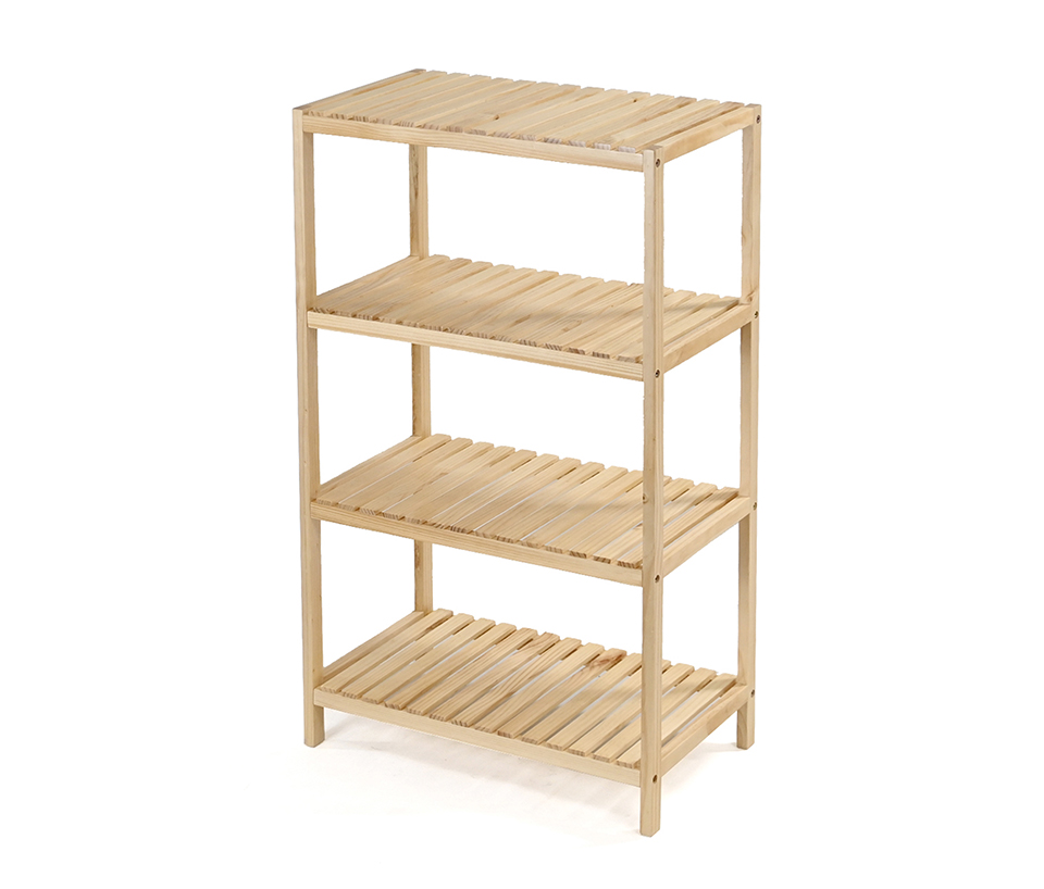 シェルフ 4段 幅60 天然木 ウッドラック オープンラック 棚 ナチュラル