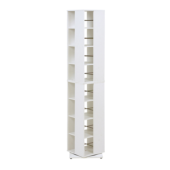 09SJ-K新品木製 360度回転式スリムブックラックシェルフ本棚8段大容量