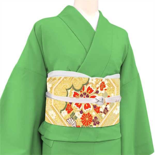 15%分クーポンあり 袋帯 振袖用 浅田叡一織物 仕立て上がり 金色 振袖