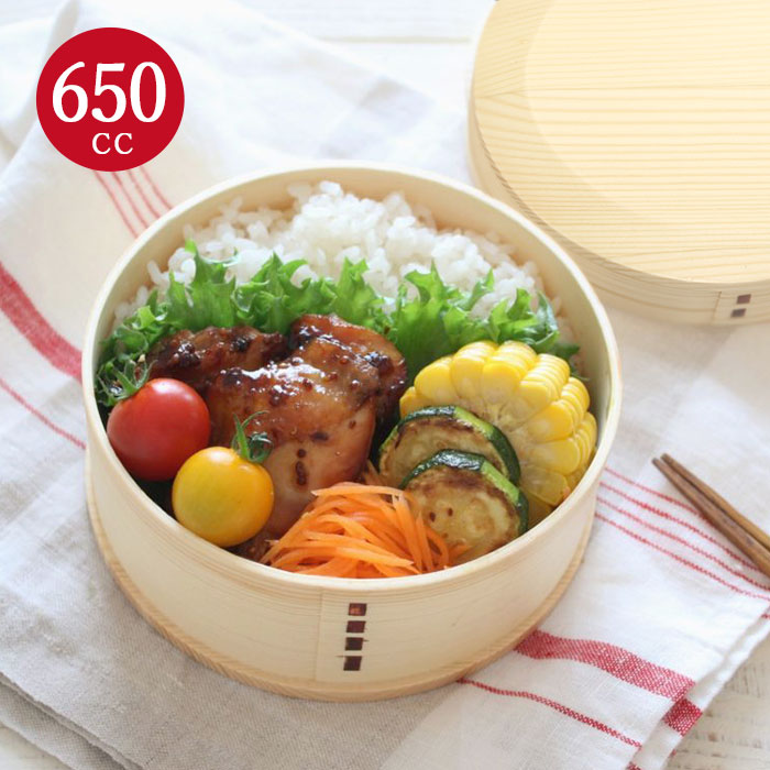 電子レンジ対応 曲げわっぱ弁当箱 400cc 間 仕切り付き 箱入り 日本製