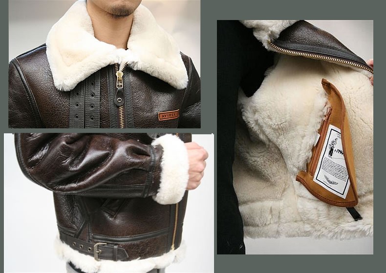 アヴィレックス 裏ボアムートンレザーライダースジャケット ブラウン L