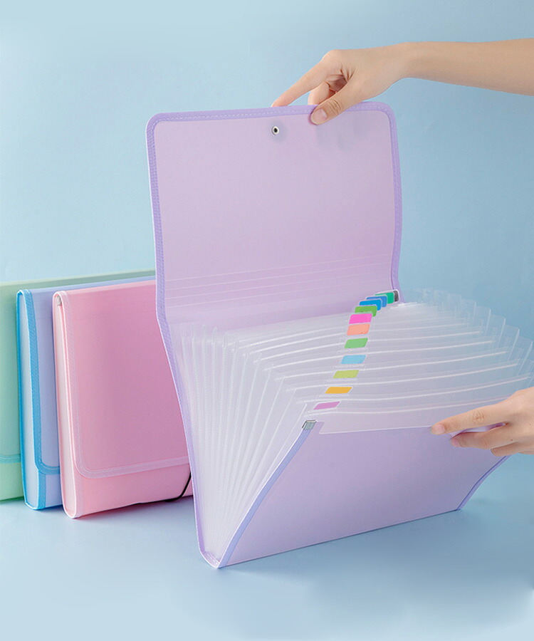 バインダー A4 ファイルケース 12ポケット アコーディオン式 蛇腹 多層