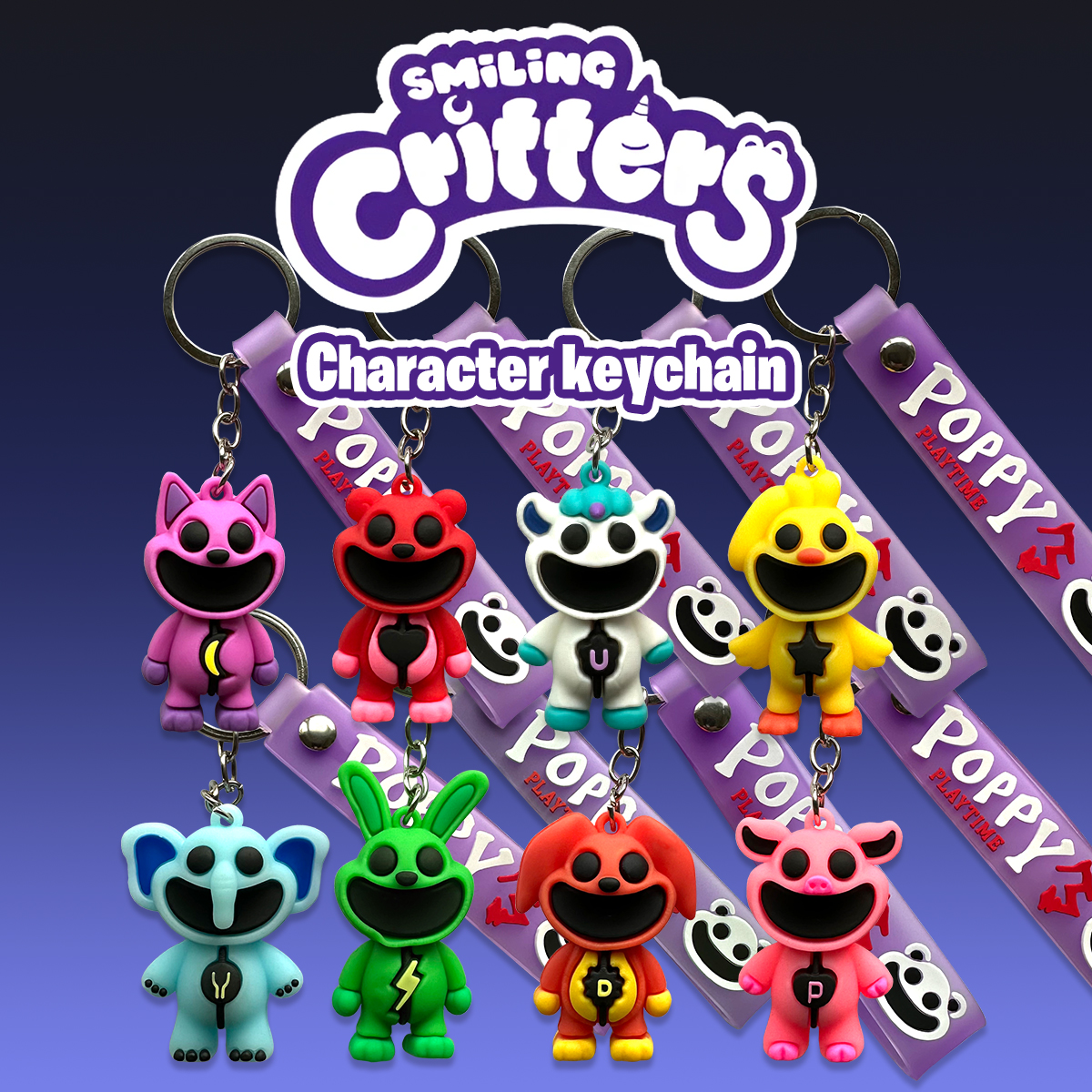 Smiling Critters スマイリングクリッターズ 3D キーホルダー 全8種類