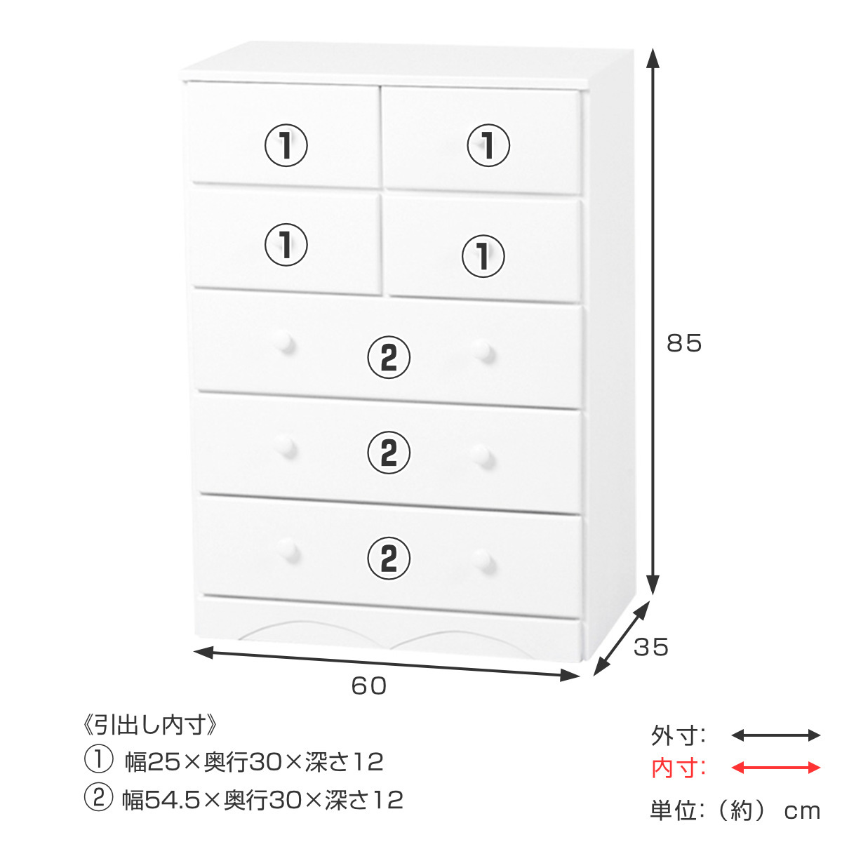 さ57)Ciro by SAITO 斉藤家具工業 5段箪笥 チェスト タンス さ57)Ciro