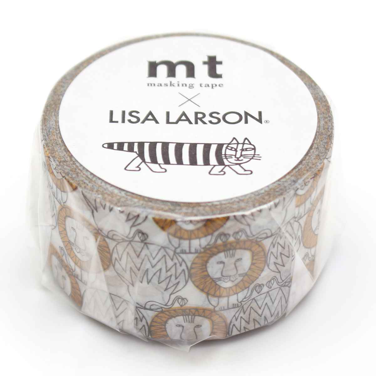 マスキングテープ mt ライオン リサ・ラーソン 幅25mm×7m （ マステ