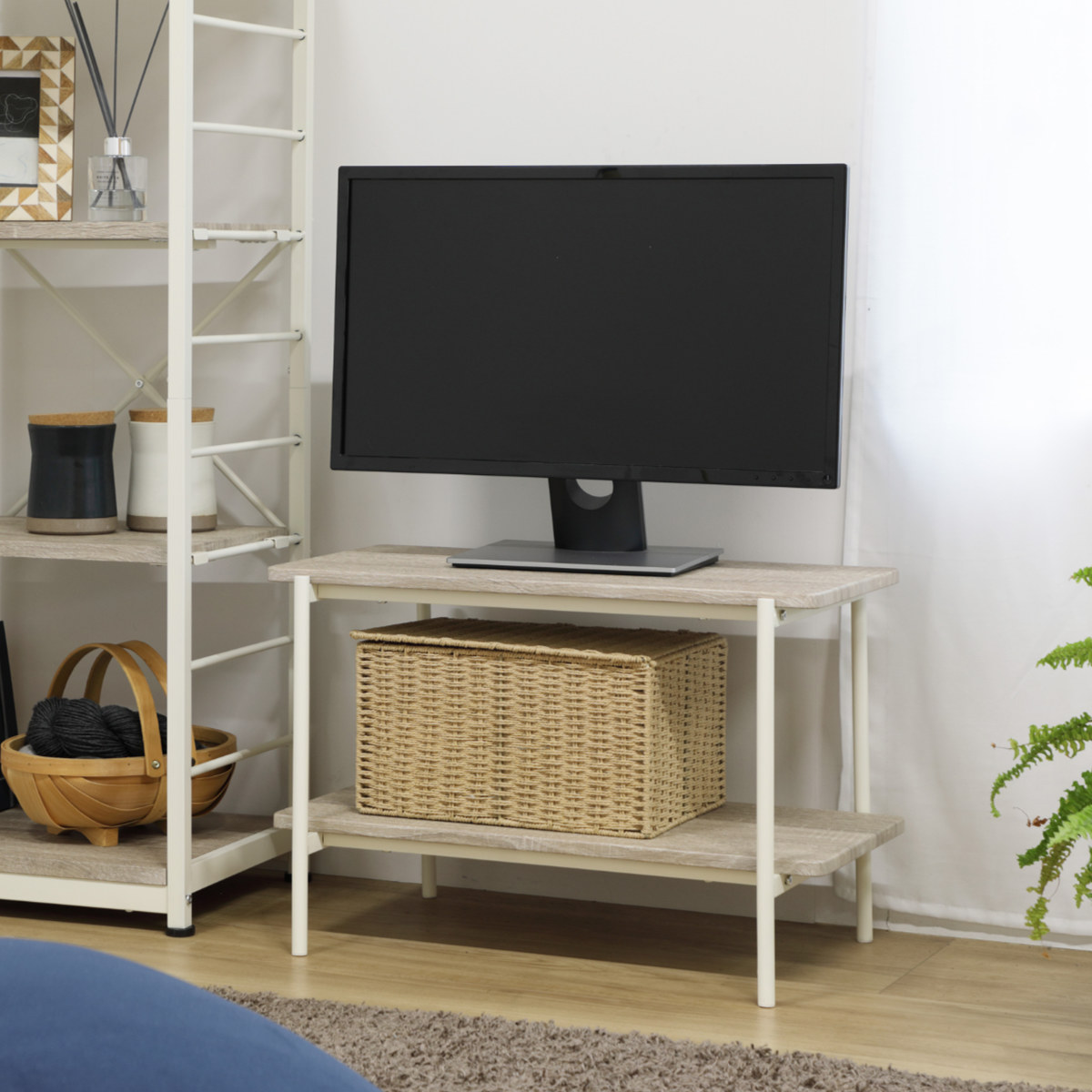 弘益 テレビ台 幅60cm 2段 ローボード ヴィンテージ調 シンプル