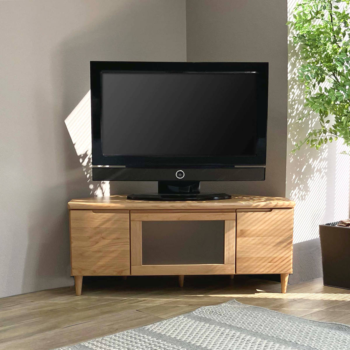 テレビ台 幅100.5cm コーナーボード ミドルロー フィン （ 開梱設置