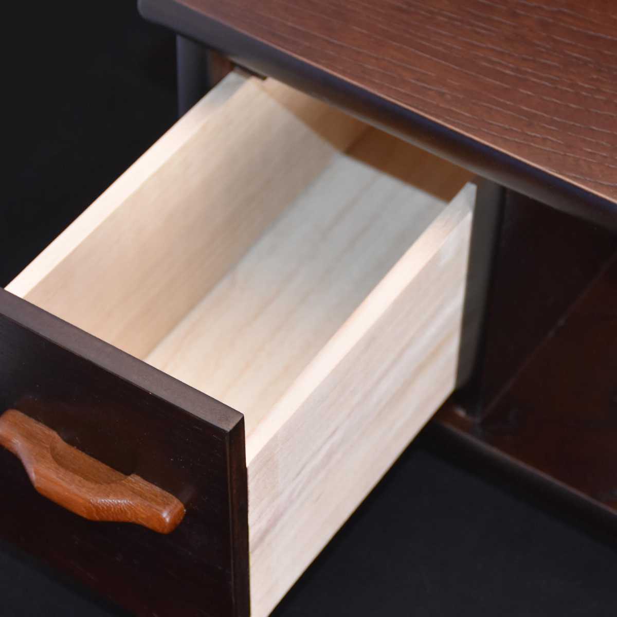 ケンホープ お座敷ワゴン 引出付 木製取っ手 ポットワゴン 幅39cm