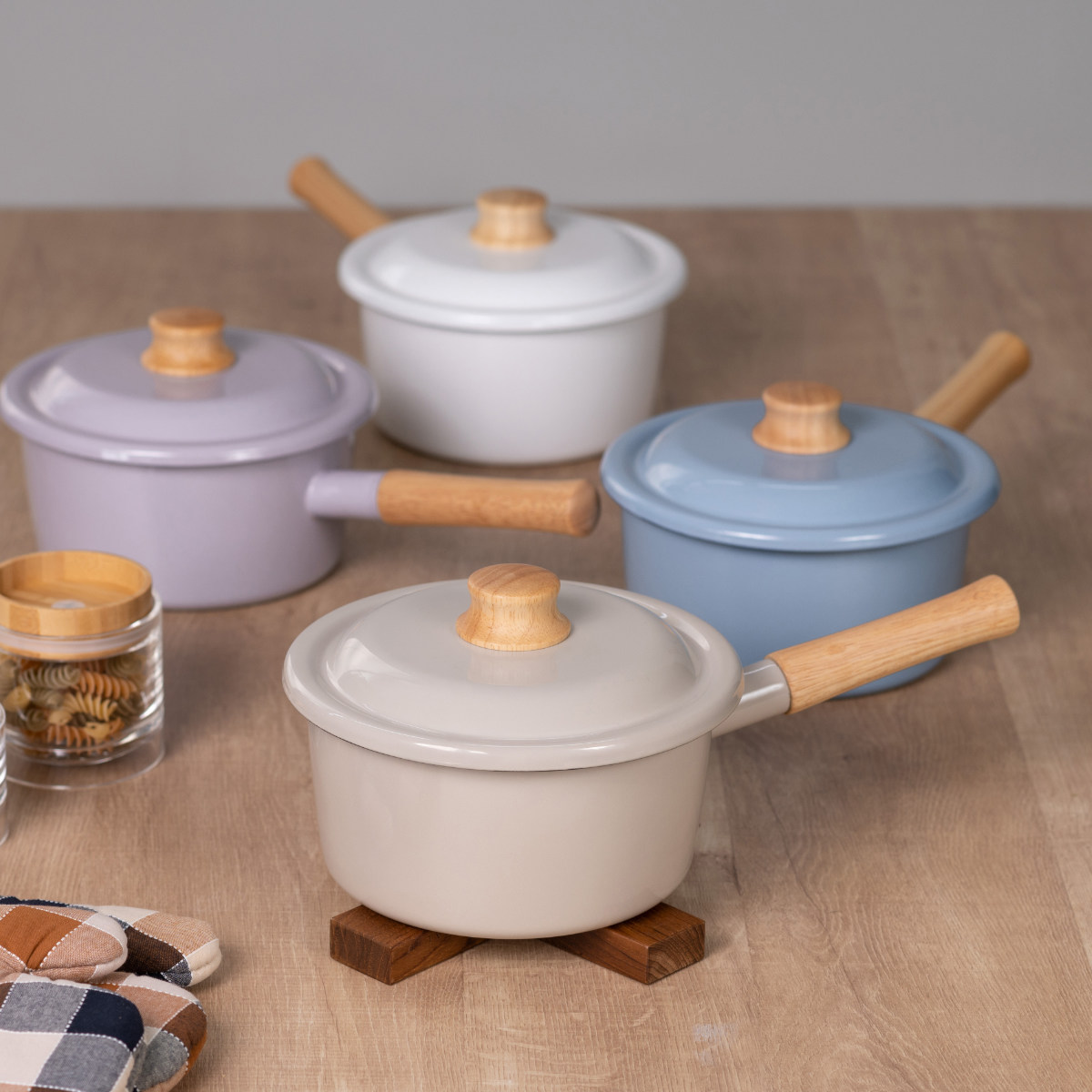 Cotton Series ソースパン 18cm IH対応 Plus 富士ホーロー Honey Ware