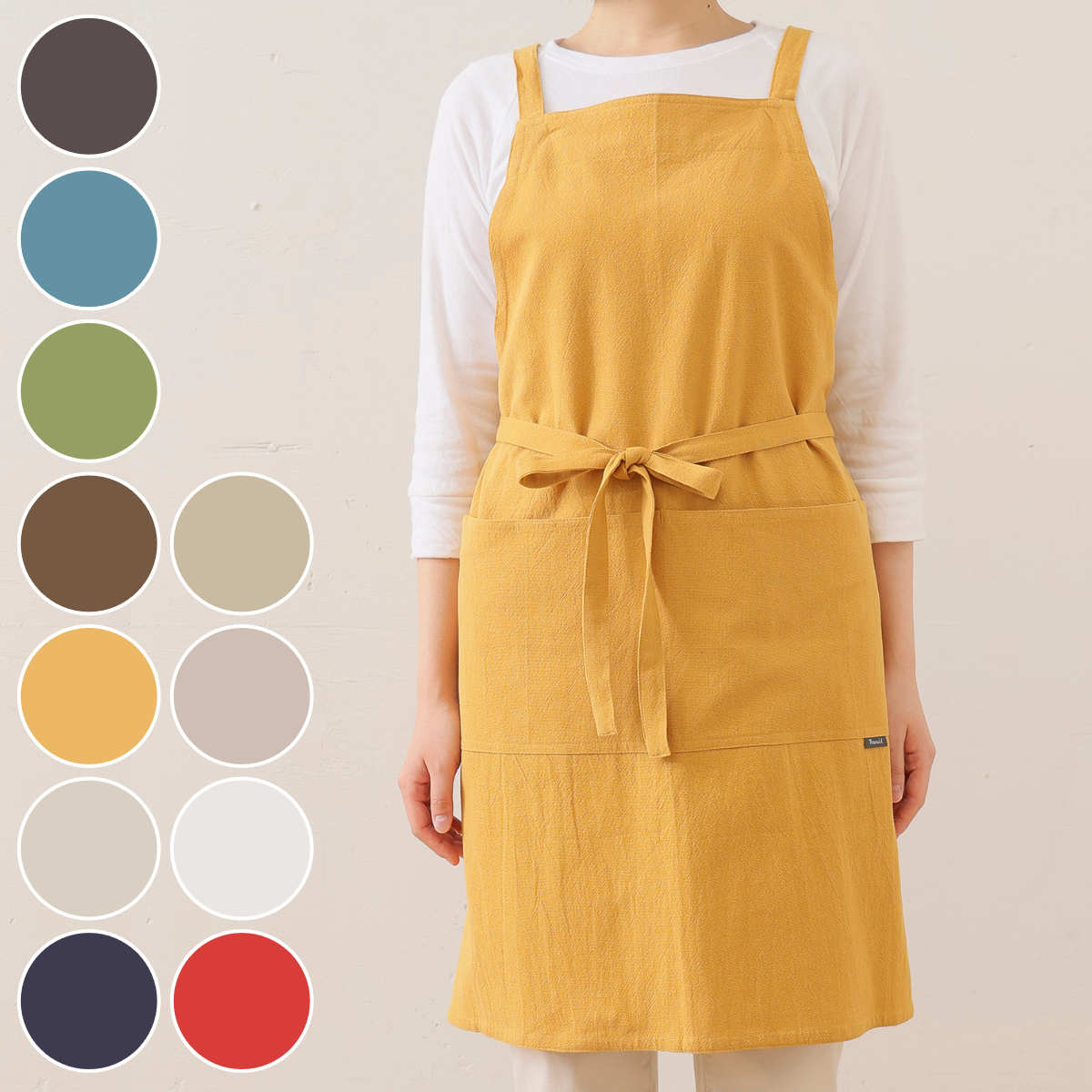 エプロン atelier Nuuit ウォッシュドコットン クロスエプロン
