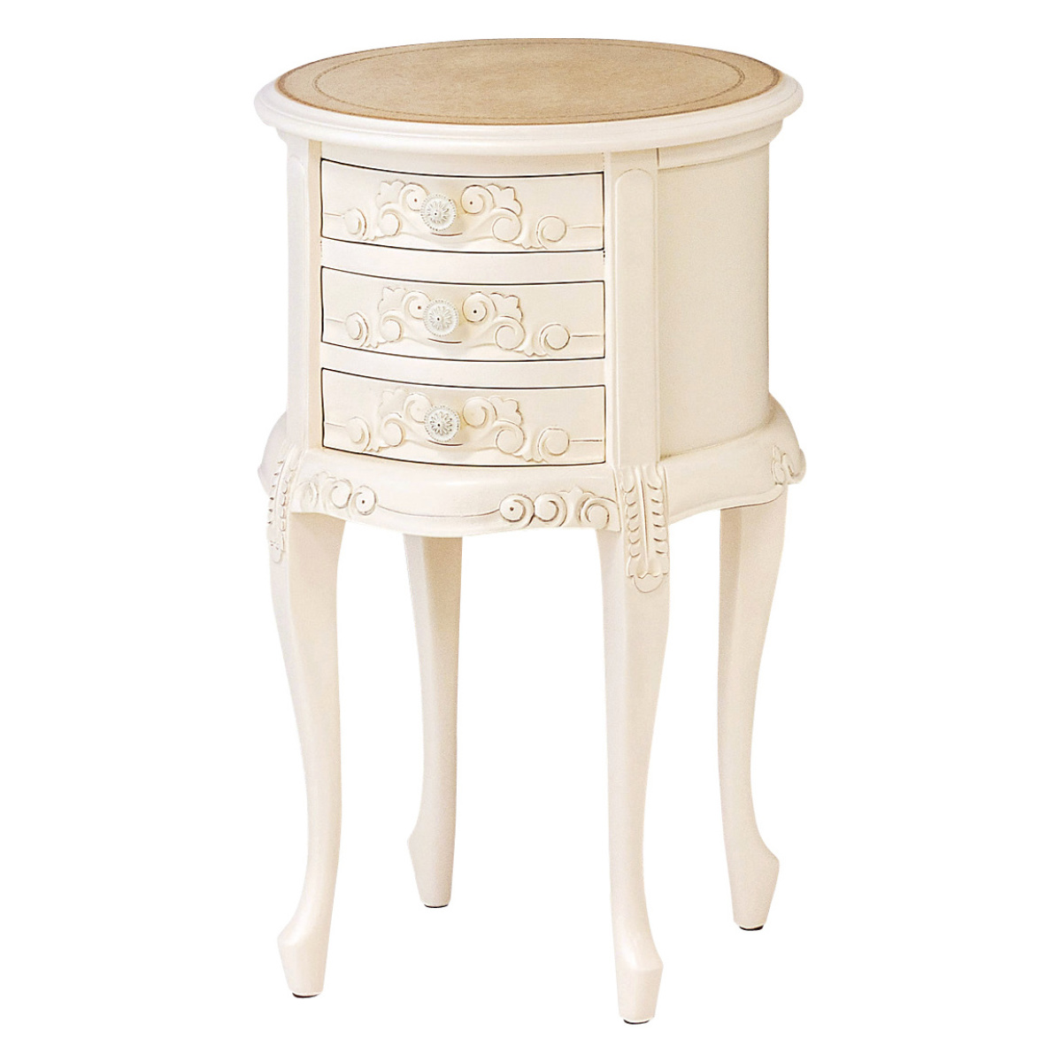 ラウンドチェスト 3段 コモ （ サイドチェスト キャビネット 手彫り