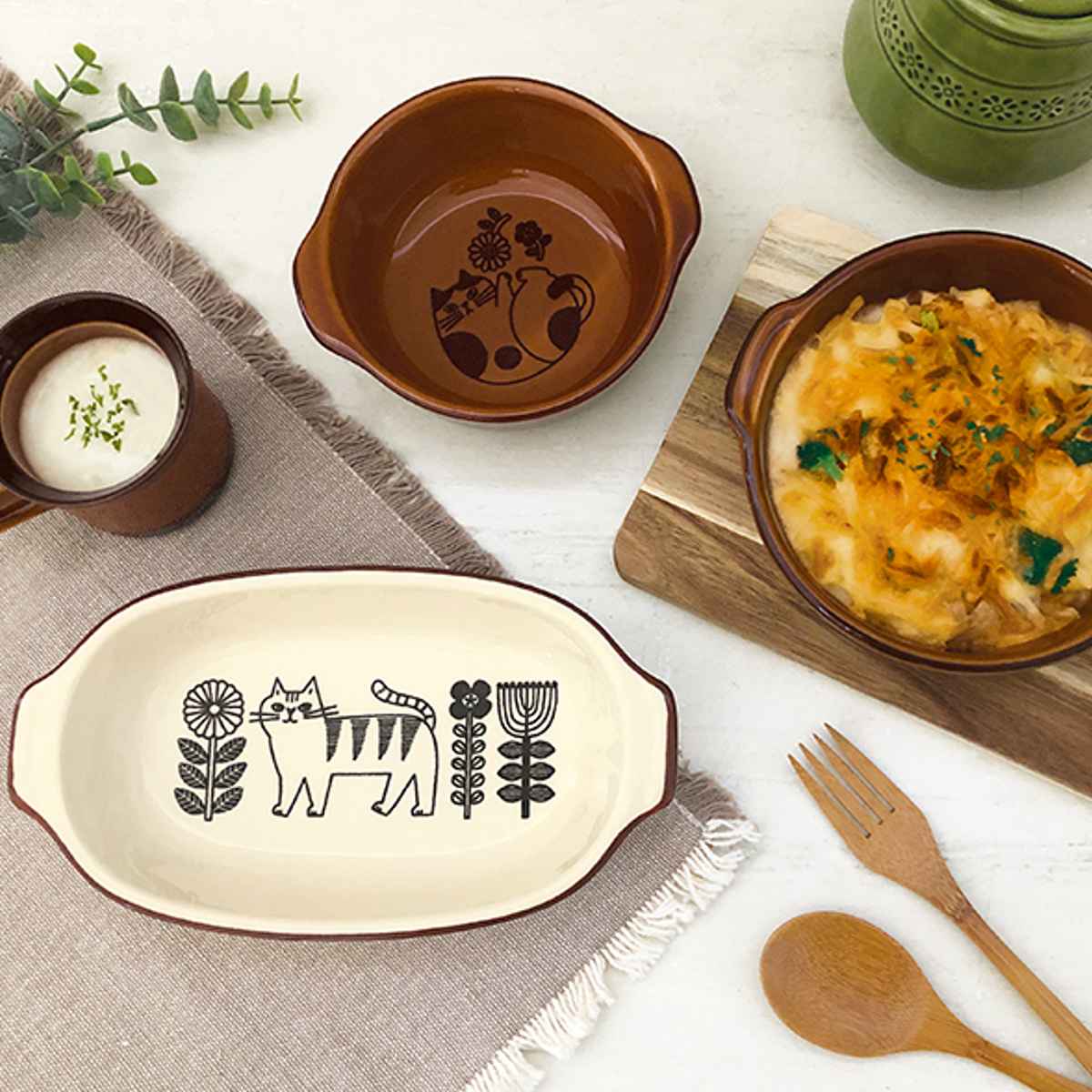 グラタン皿 16cm フィーカ ラウンド 陶器 萬古焼 （ 食洗器対応 電子