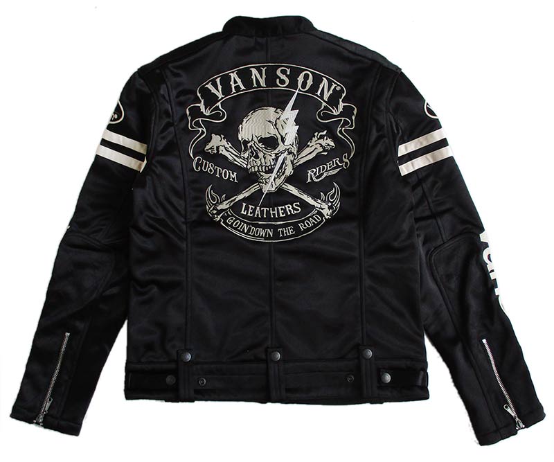 VANSON（バンソン） メンズ ライダースジャケット ボンディング スカル
