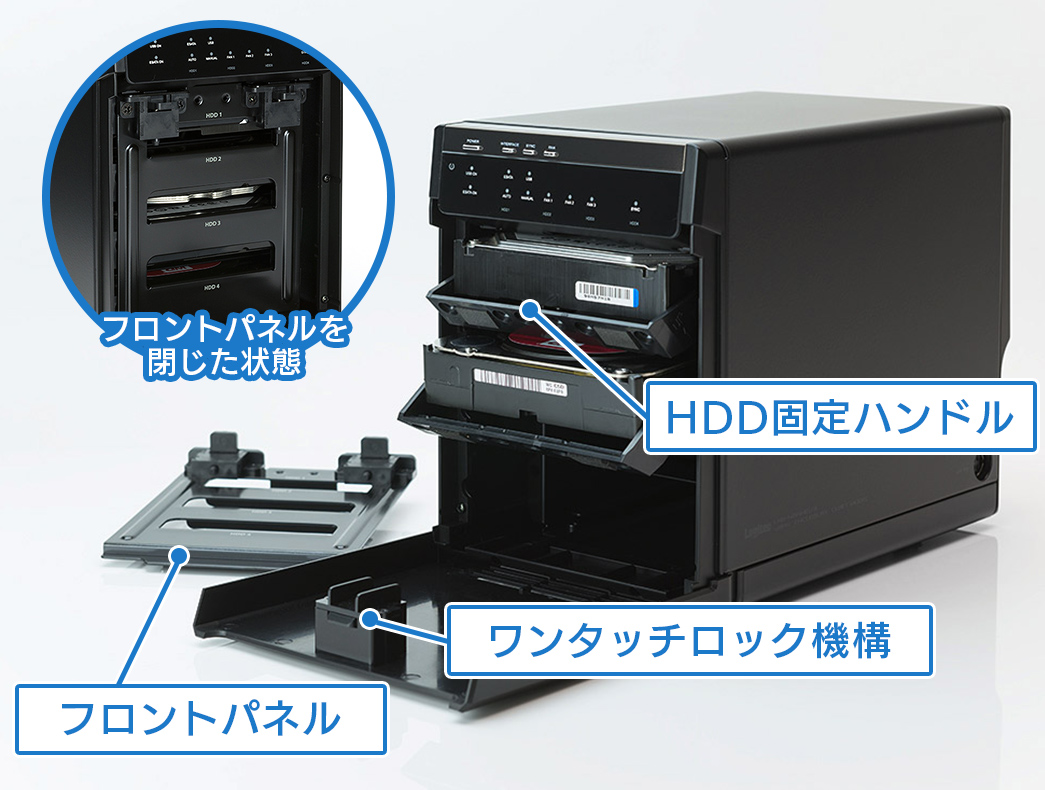 ロジテック HDDケース 4台 搭載可 4BAY 3.5インチ ガチャベイ プロ