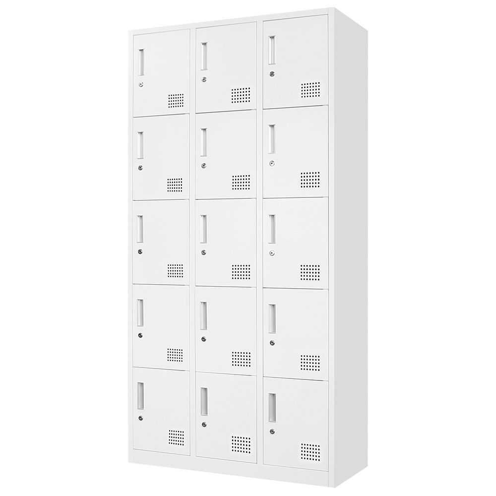 LOOKIT（ルキット） ロッカー 15人用 3列5段 シリンダー錠 鍵付き 下駄