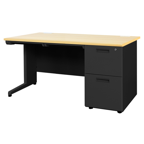 LOOKIT（ルキット） オフィスデスク ブラック 片袖机 幅1400×奥行700mm